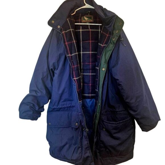 Field & Stream Men's Navy Cotton/Poly Insulated Coat w Detachable Hood - Picture 8 of 11